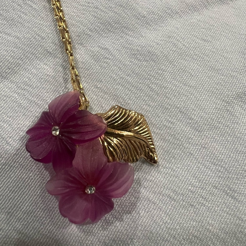 Christian Dior Gold and Purple Floral Necklace - Picture 11 of 15
